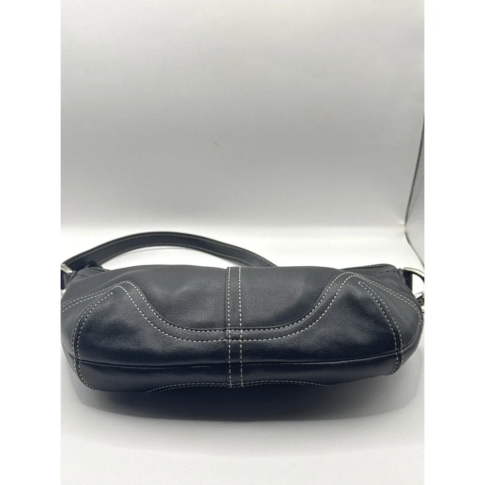 Coach Soho Black‎ Leather Small Hobo Shoulder Bag Purse N0 E043-4283